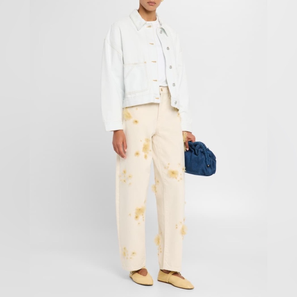 FRAME Embellished Low-Slung Barrel Jeans